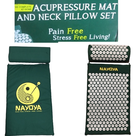 Nayoa neck & back pain relief Acupressure mat & neck pillow set NWOT - Picture 1 of 12